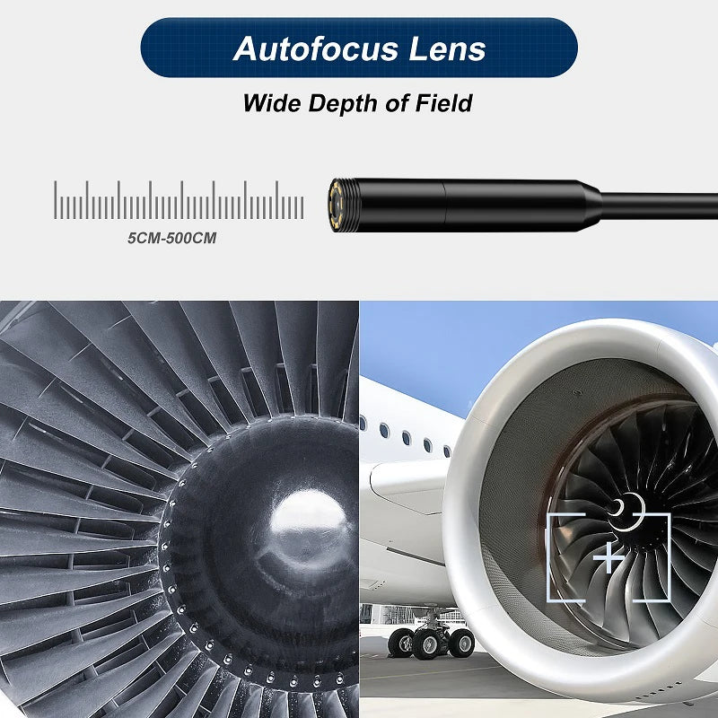 4.3'' IPS Screen Industrial Endoscope Autofocus Camera HD1080P Single Dual Triple Lens Record Video Car Inspection Borescope LED