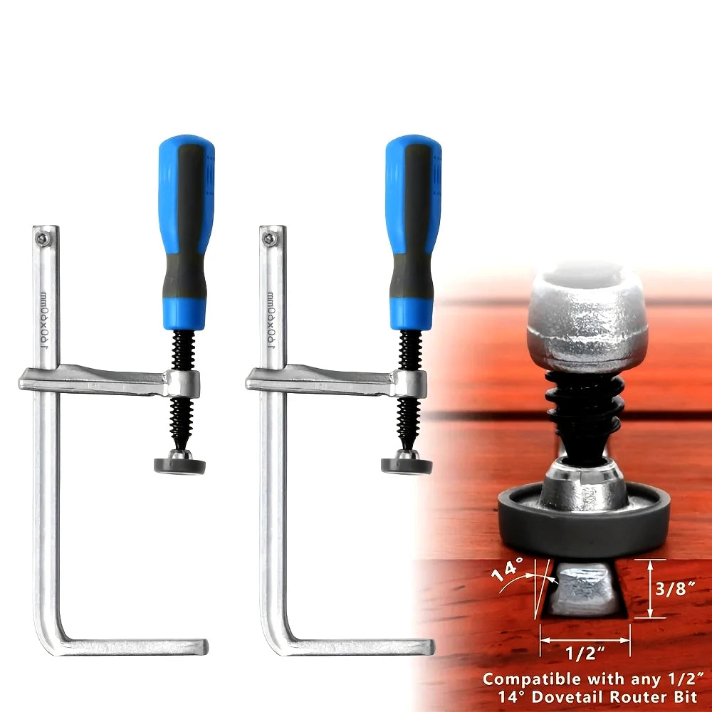 Dovetail Woodworking Clamp Dovetail Router Bit With Soft-Grip Handle  for Rail Woodworking DIY Desktop Groove Fixing Clip