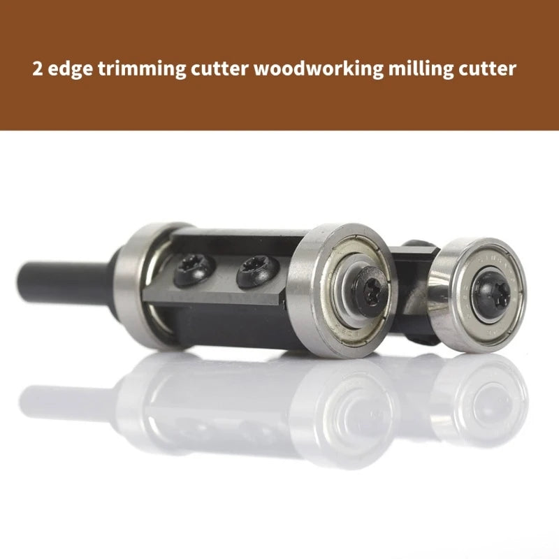 1pc Insert Carbides Reversible Pattern Flush Trim Router Bit 8mm Shank, Top Bearing Template Router Bit for Trimming