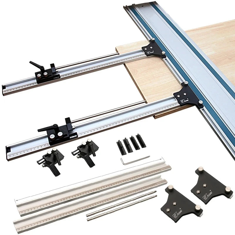 Wnew Track Saw Circular Saw Parallel Rail Guide System for Repeatable Cuts Woodworking Rail Joining Set for Makita Festool Guide