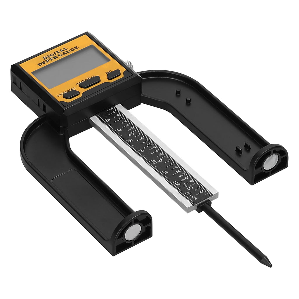 0-80mm Woodworking Depth Ruler Digital Tablesaw Height Ruler LCD Display Vernier Caliper 3 Unit Modes Auto Power Off Magnetic