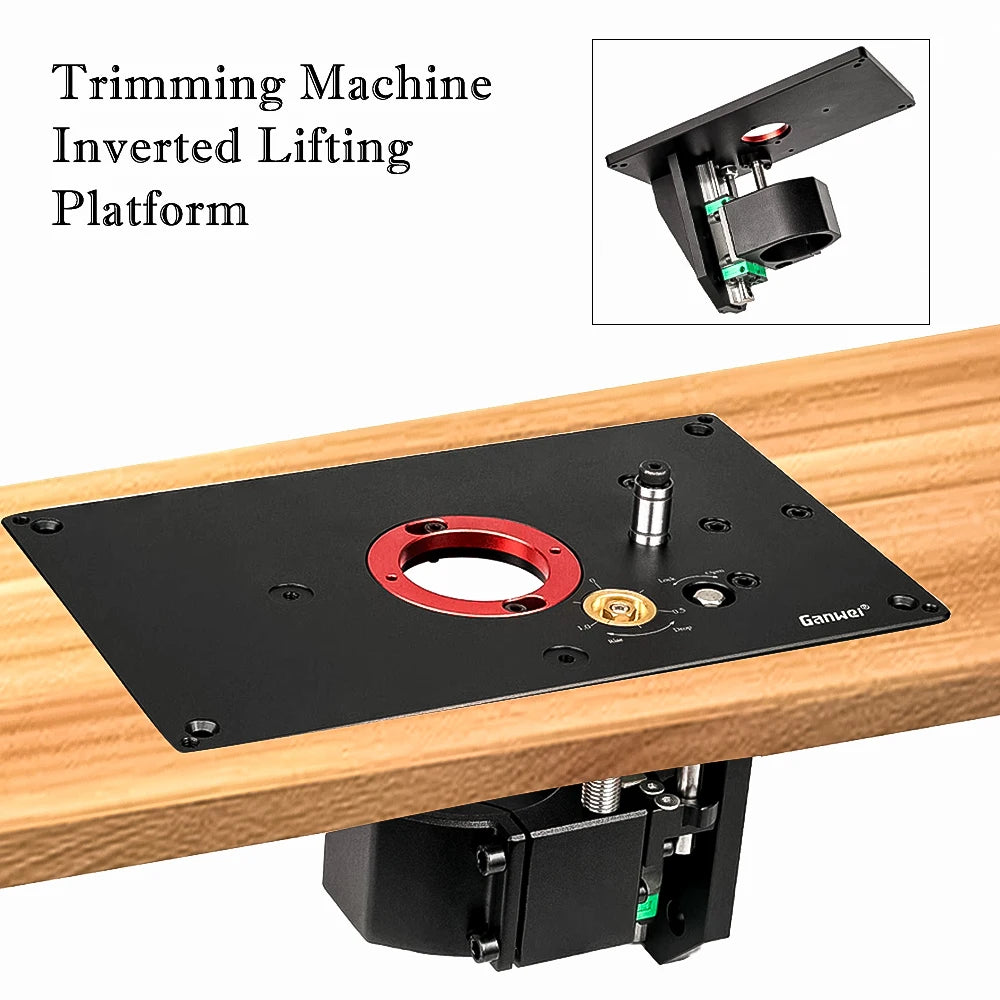 Ganwei Trimmer Inverted Lift Table System  for 65mm Electric Trimming Machine Durable Router Table Plate Insert Woodwroking Tool