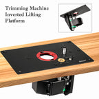 Ganwei Trimmer Inverted Lift Table System  for 65mm Electric Trimming Machine Durable Router Table Plate Insert Woodwroking Tool