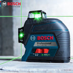 Niveau laser Bosch 12 lignes vertes, outil de mesure vertical et horizontal, ligne de projection GLL3-60XG pour la décoration intérieure et extérieure 