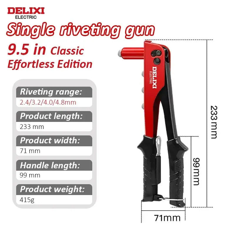 DELIXI ELECTRIC Rivet Gun，Manual Professional Pull Gun High Lever More labor-saving，TighteningandRiveting of Metal SheetandPipe