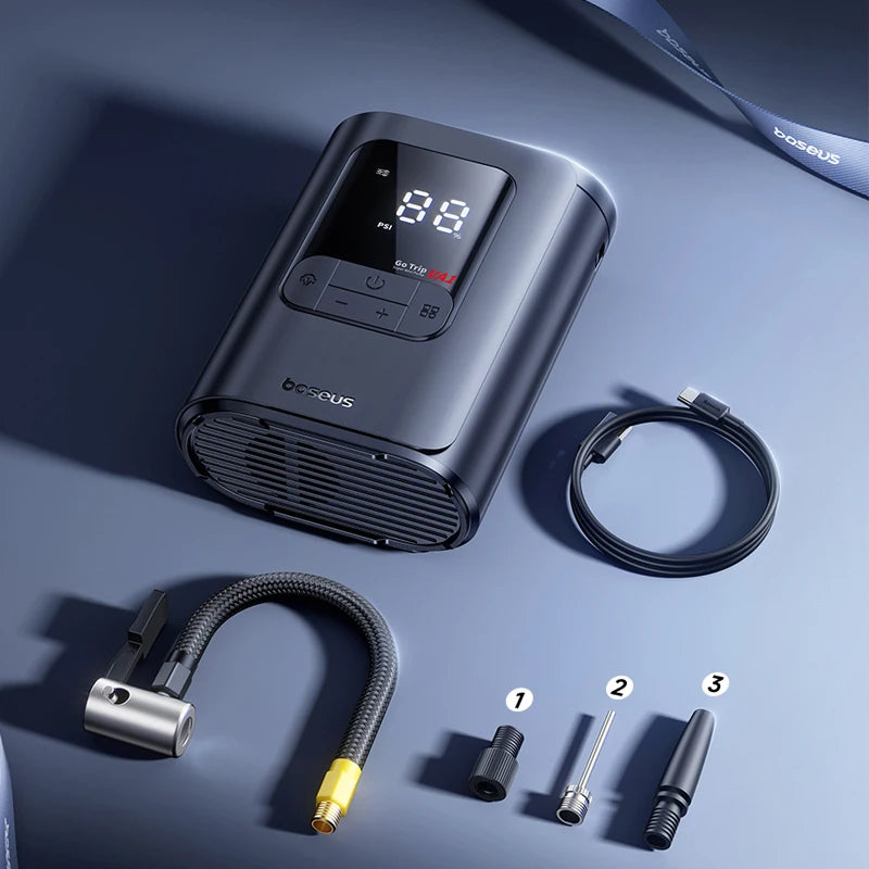 Baseus Wireless Car Air Pump Portable Air Compressor for Car Motorcycles Bicycle Electric Tire Inflator with LCD Digital Display