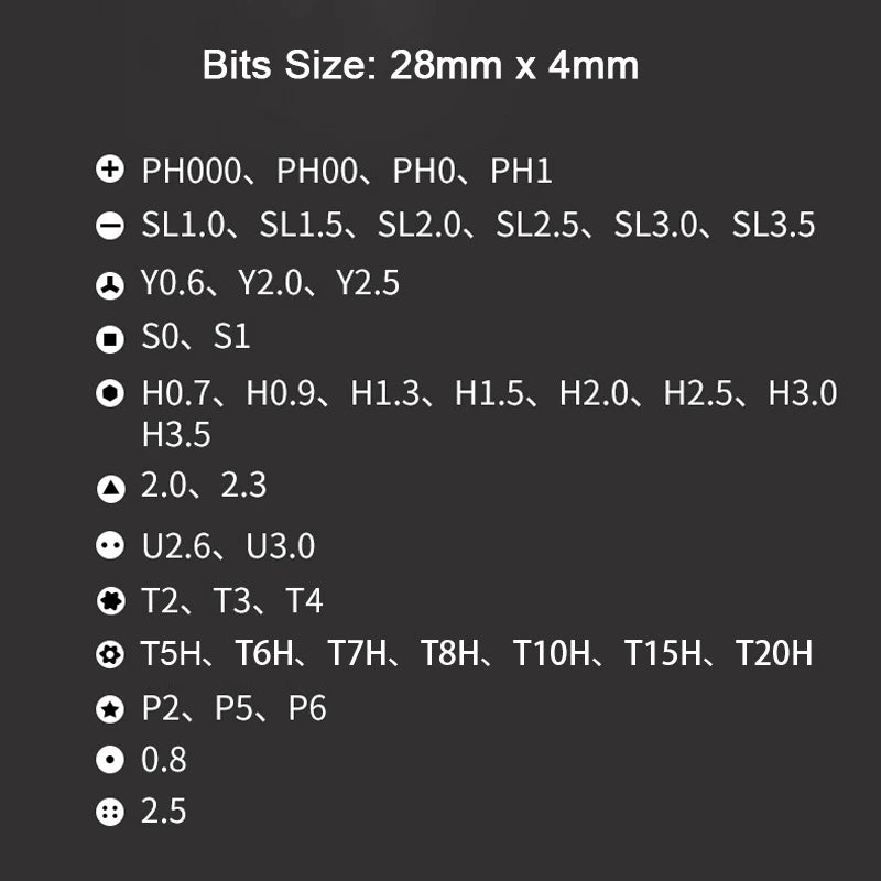 45 in 1 Precision Screwdriver Set Multifunctional Hand Repair Tool Magnetic Torx Phillips Screw Bits for iPhone Camera Glasses