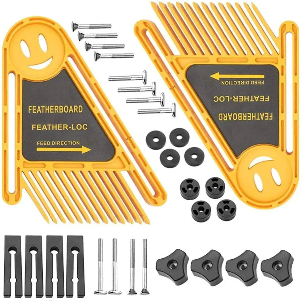 2 Pack True Flex Featherboard - Adjustable Double Feather Loc Board - Woodworking Safety Guiding Table Saw Push Block