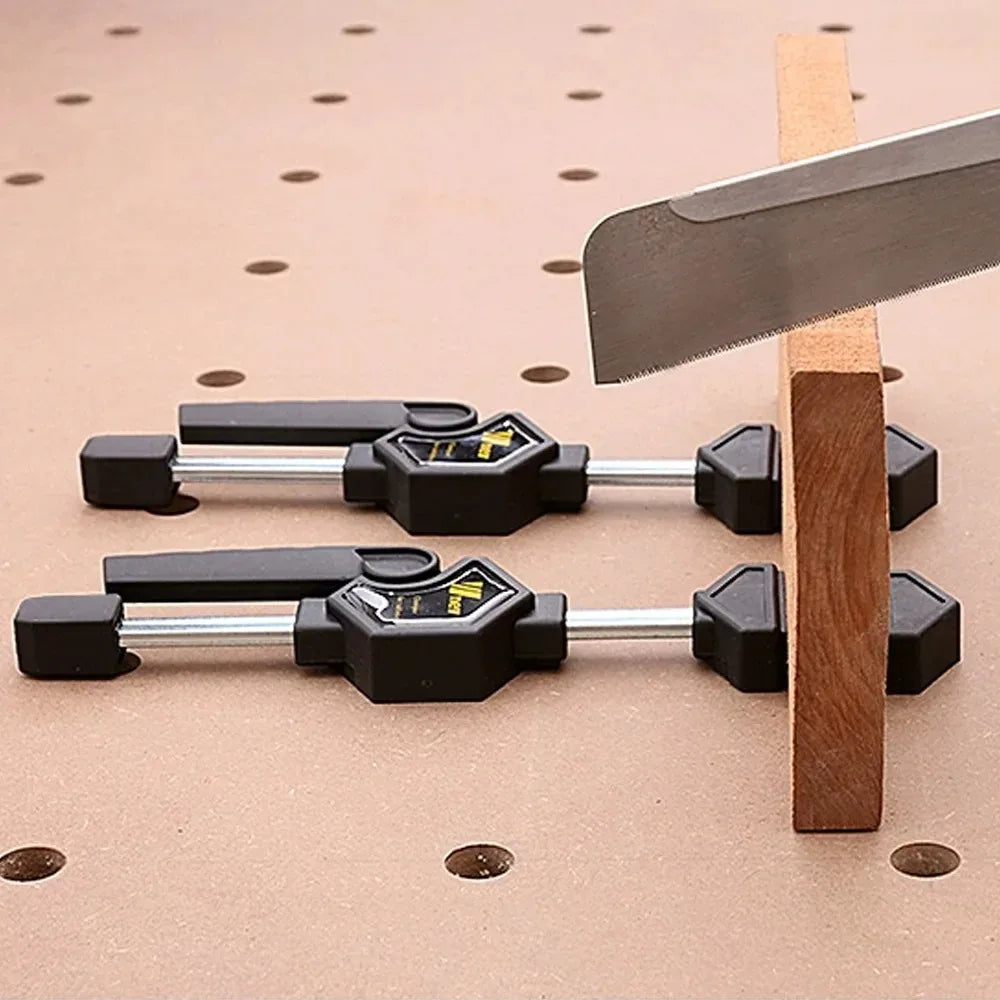 MFT Tischklemme, verstellbarer Rahmen, Schnellbefestigungsclip für Holzbearbeitung, 19/20-mm-Bohrung, Spannvorrichtungsset mit Ratschenlösewerkzeug 