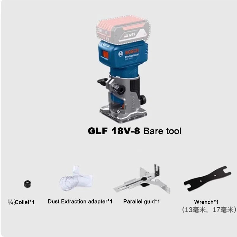 Bosch GLF 18V-8 18V Electric Trimmer Wood Router Machine 30000RPM Carpentry Tool for Woodwork Trimming Grooving Carving Milling
