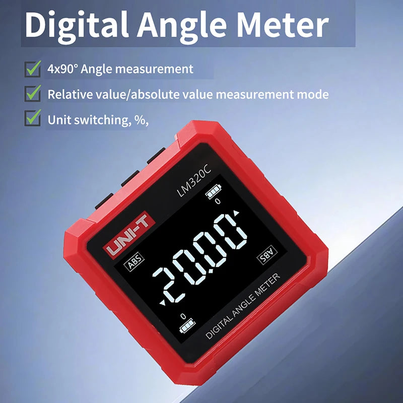 Inclinomètre numérique UNI-T LM320C, niveau électronique, rapporteur magnétique, goniomètre, mesureur d'angle pour la maison