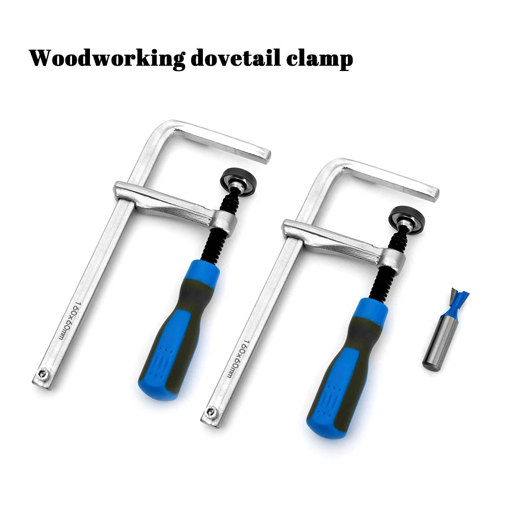 Dovetail Woodworking Clamp Dovetail Router Bit With Soft-Grip Handle  for Rail Woodworking DIY Desktop Groove Fixing Clip