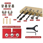 Kit de gabarit de perçage 3 en 1 avec clip de positionnement, guide de perçage réglable, poinçon et localisateur pour le travail du bois et les assemblages. Outils pour la menuiserie et le bricolage. 