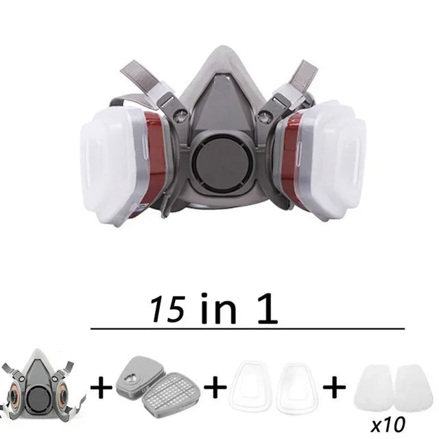 Gas-Proof Half Face Mask 6200 Gas Mask Series Combination Matched with 6001/2091/5n11 Filters for Chemical Organic Protection