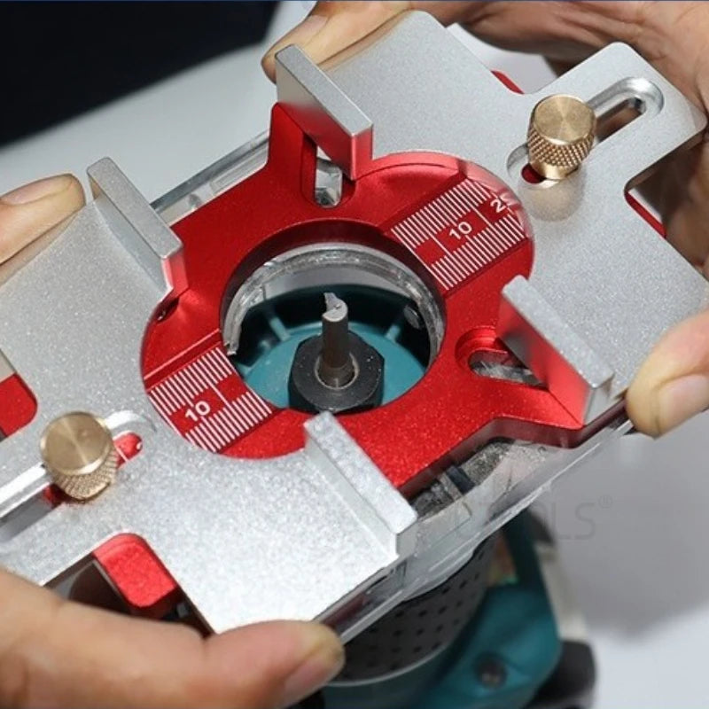 Woodworking 2-in-1 Slotted Positioning Plate Aluminum Alloy Drawer Handle Punching Template Wood Convenient Cut Auxiliary Tools