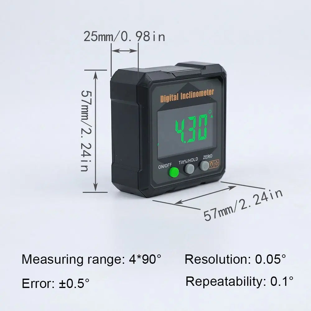 1Pcs Multifunctional Digital Inclinometer Electronic Magnetlc 360-degree Measurement Digital Angle Finder High Accuracy