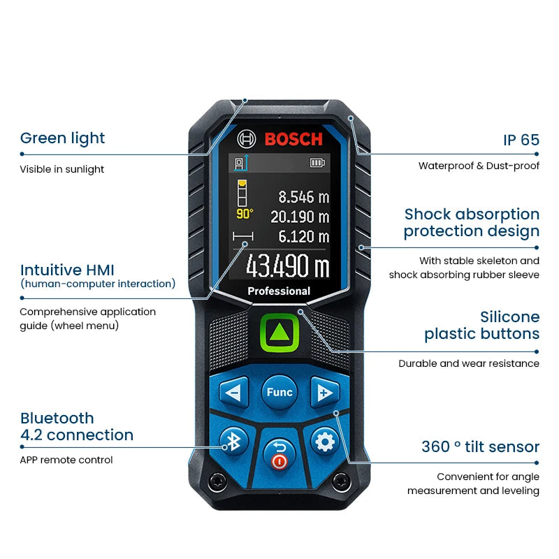 Bosch 50M Laser Distance Meter GLM 50-27 CG Professional Green Laser Rangefinder Digital Tape Electronic Measuring Tools Glm50