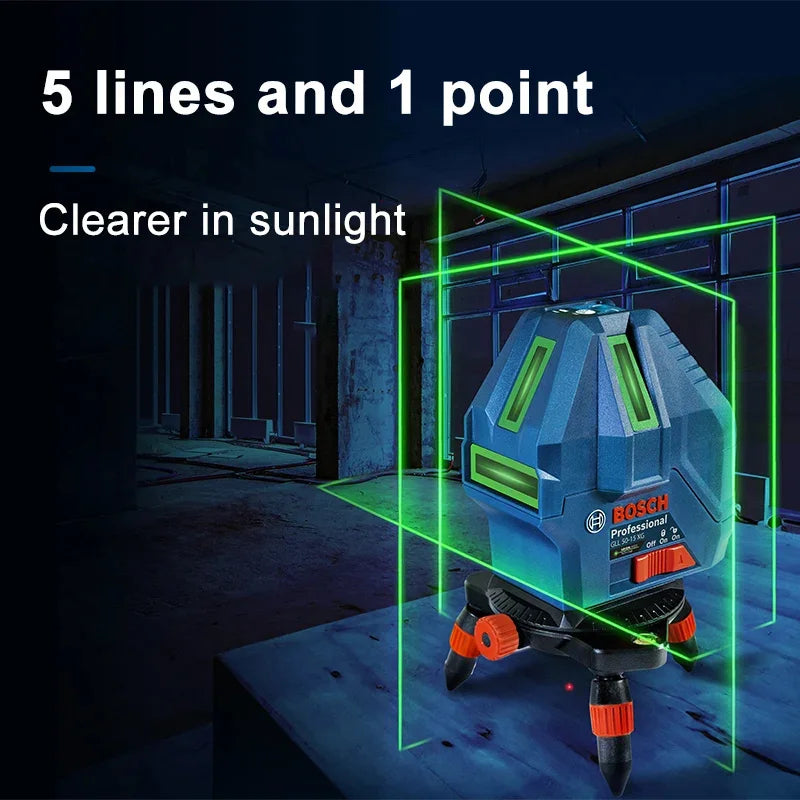 Bosch GLL 50-15 XG 5-Lines Laser Level 3D Laser Level 15M Self-leveling Horizontal & Vertical Cross Measuring Tool Green Beams
