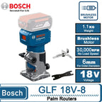 Défonceuse électrique Bosch GLF 18V-8 18V, machine à bois 30 000 tr/min, outil de menuiserie pour le travail du bois : finition, rainurage, sculpture, fraisage 
