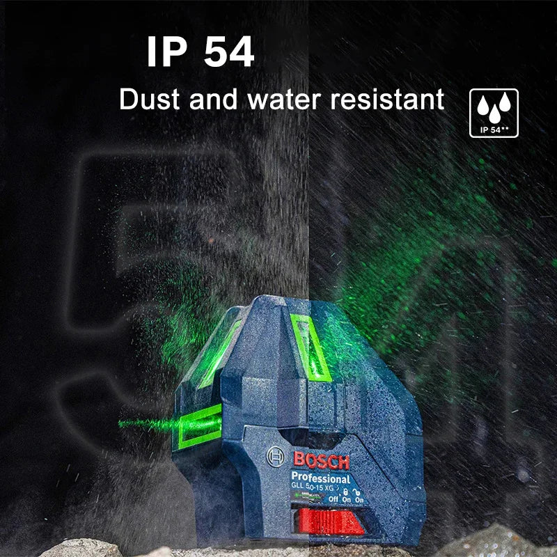 Bosch GLL 50-15 XG 5-Lines Laser Level 3D Laser Level 15M Self-leveling Horizontal & Vertical Cross Measuring Tool Green Beams