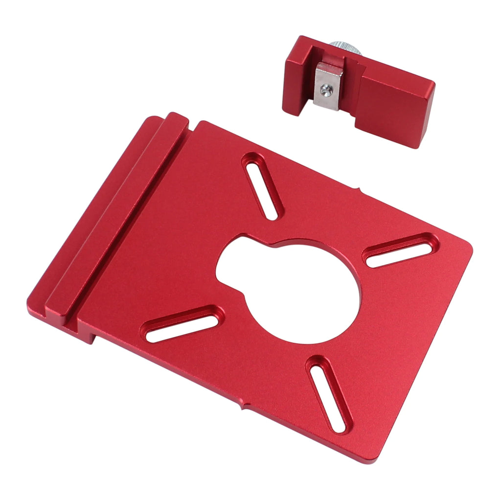 Adaptateur de rail de guidage (1 jeu), support auxiliaire en alliage d'aluminium pour fraisage en ligne droite avec butée, compatible avec la plupart des défonceuses. 
