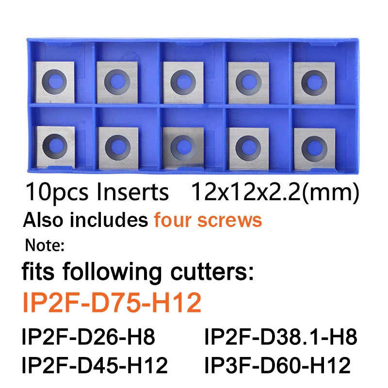 Dreanique 2-Flute Wood Planer Bit 75mm Cutting Diameter 12 Shank CNC Spoilboard Surfacing Tambour Router Bit Insert Carbide Slab