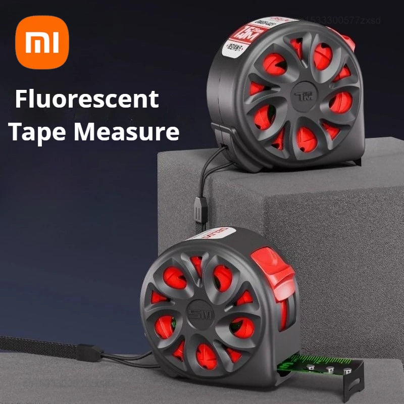 DELIXI Fluorescent Tape Measure Thickened 3m 5m Home High-precision wear-resistant Measuring Ruler Stainless Steel Ruler