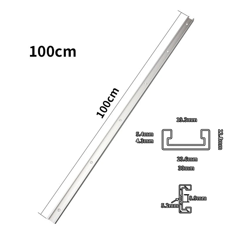 30 Type T Track 80/100cm Aluminum Allay Miter Track Woodworking Chute Guide Rail for Table Saw Workbench Router Table DIY Tools