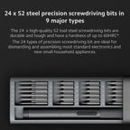 Electric Precision Screwdriver Kit 2 Gear Torque Control 400 Screw 1 Type-C Rechargeable Magnetic Aluminum Case MI