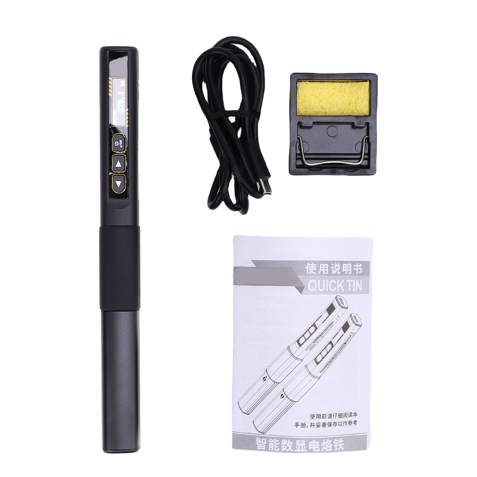 Electric Soldering Iron 96W Fast Heating Adjustable Temperature Soldering Iron with OLED Display for Electronics Repair