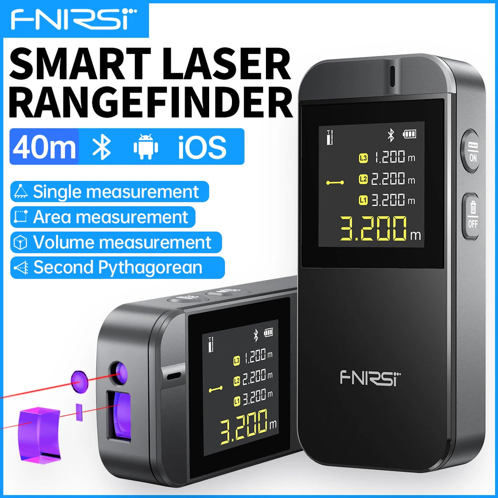 FNIRSI IR40 Laser Rangefinder 40M Laser Tape Measure Accurate Distance Meter Construction Roulette Connect To APP To Draw