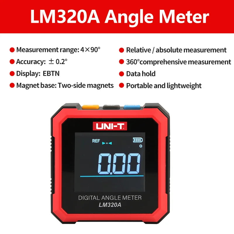 UNI-T Digital Angle Meter LM320A LM320B Protractor Magnetic Inclinometer Goniometer Electronic Angle Finder Measuring Tools