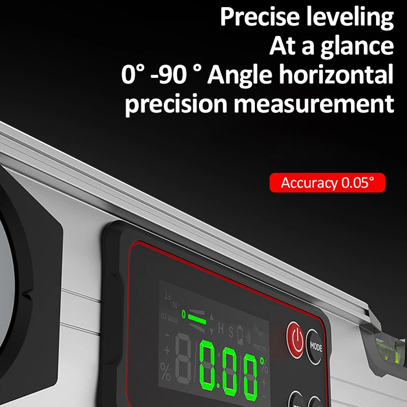 Digital Protractor Angle Finder Inclinometer Magnets Level Angle Slope 0-90 °Electronic Level Ruler  20-50MM with LED Display
