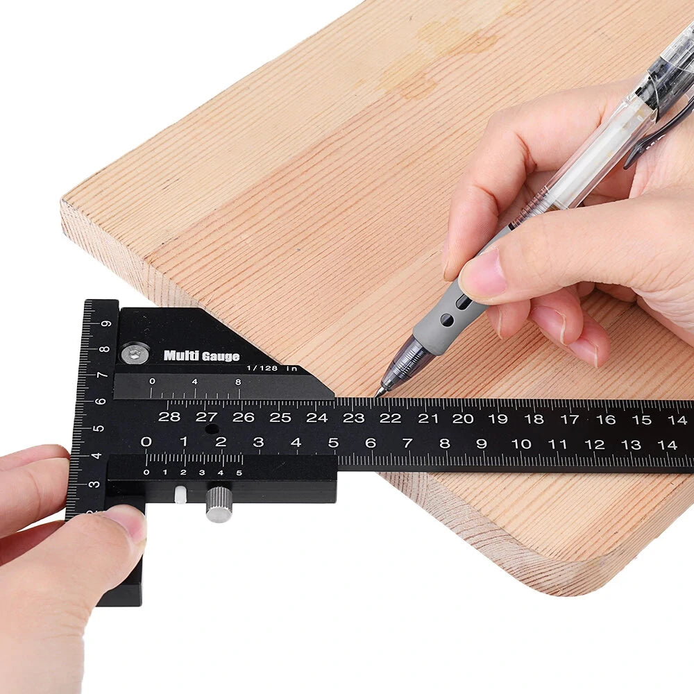 Woodworking Scriber Gauge Aluminum Alloy T Type Measuring Marking Framing Ruler Tool for Carpentry DIY Tools
