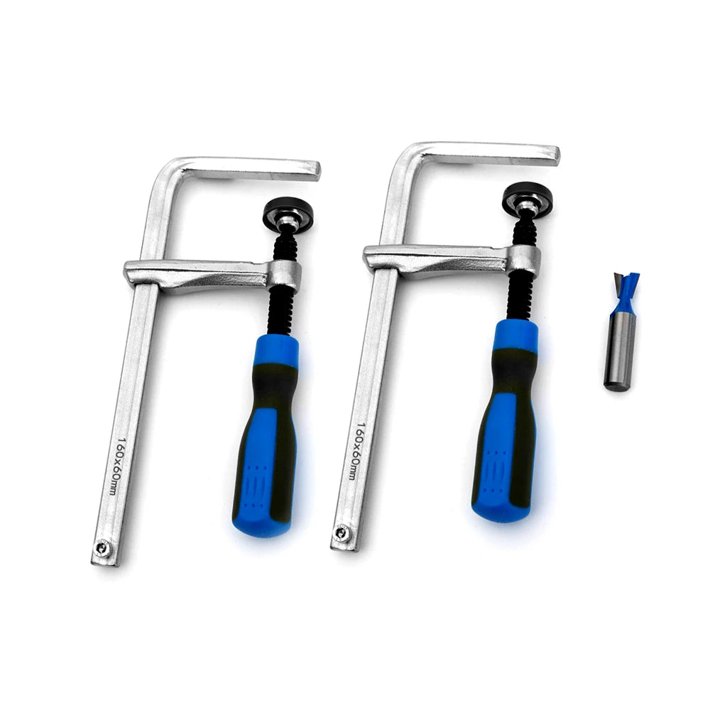 Dovetail Woodworking Clamp Dovetail Router Bit With Soft-Grip Handle  for Rail Woodworking DIY Desktop Groove Fixing Clip