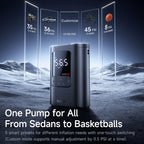 Baseus Wireless Car Air Pump Portable Air Compressor for Car Motorcycles Bicycle Electric Tire Inflator with LCD Digital Display