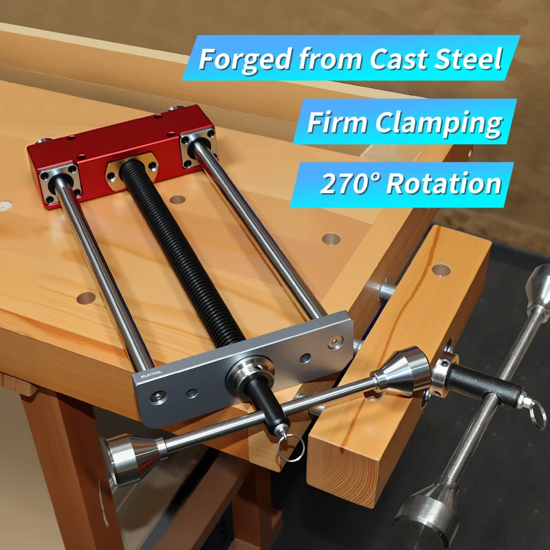 Workbench Front Inertia Vise Precision Heavy duty Woodworking Vise Aluminum Alloy Wood Bench Clamp for CNC Operators Woodworkers