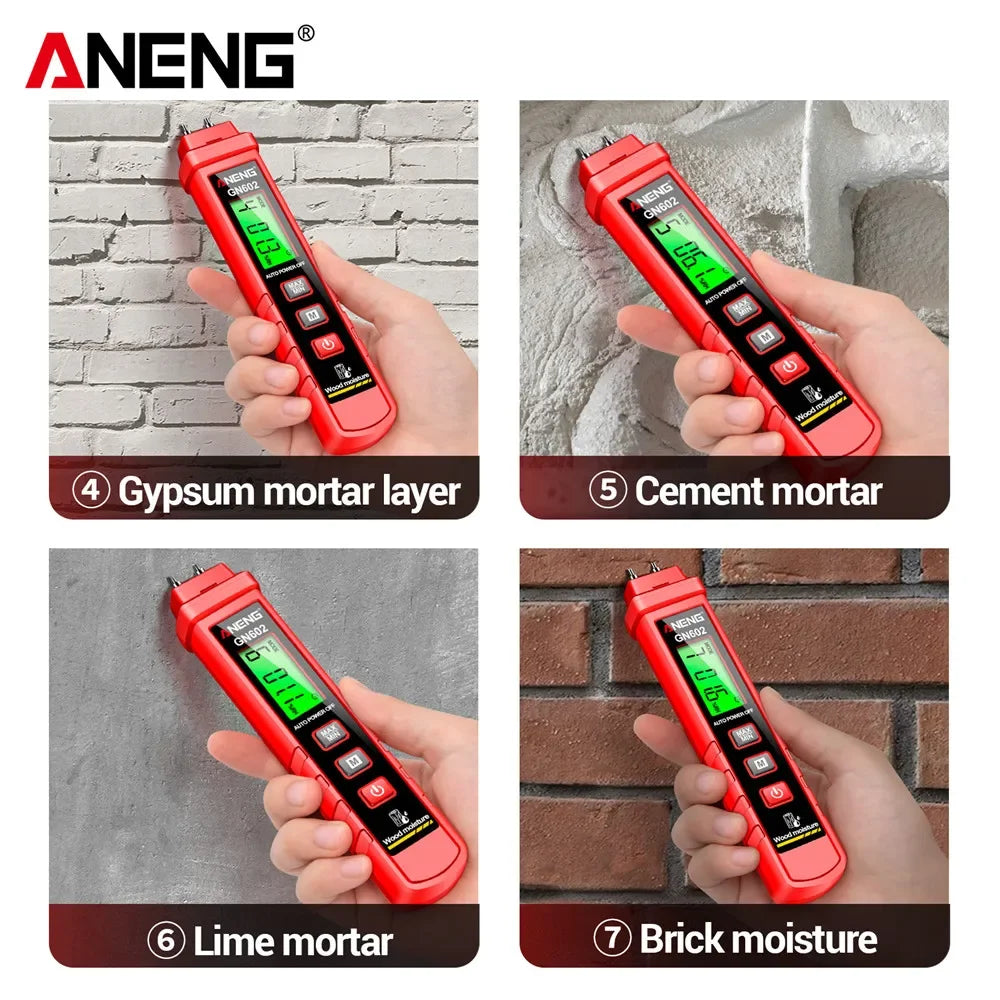 Portable Wood Moisture Meter ANENG GN602 wood moisture meter  0~58% Intelligent Moisture TesterMax/Mini Value Building Material