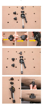 MFT Tischklemme, verstellbarer Rahmen, Schnellbefestigungsclip für Holzbearbeitung, 19/20-mm-Bohrung, Spannvorrichtungsset mit Ratschenlösewerkzeug 