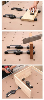 MFT Tischklemme, verstellbarer Rahmen, Schnellbefestigungsclip für Holzbearbeitung, 19/20-mm-Bohrung, Spannvorrichtungsset mit Ratschenlösewerkzeug 