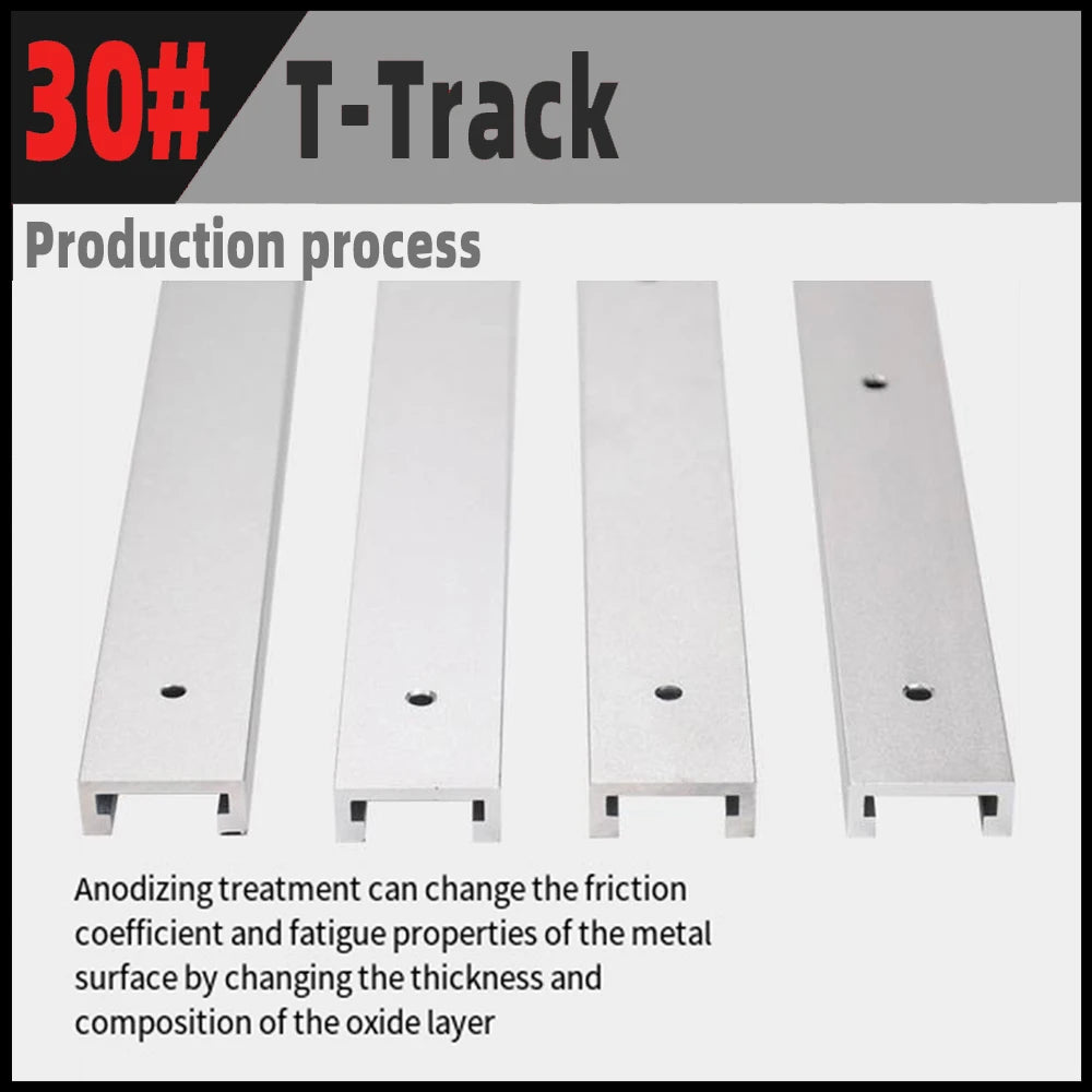30 Type T-Track  Limiter Aluminum Alloy Chute Woodworking Miter T Track Workbench Stop for DIY Saw Push Router Guide Tools