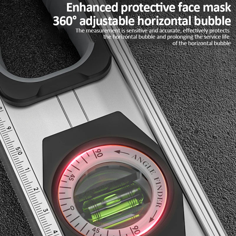 Digital Protractor Angle Finder Inclinometer Magnets Level Angle Slope 0-90 °Electronic Level Ruler  20-50MM with LED Display