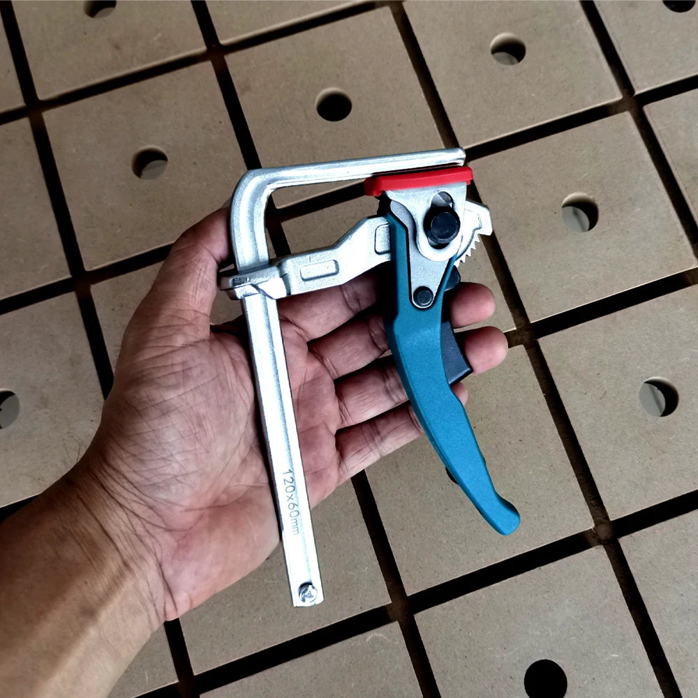 Handle Quick Ratchet Track Clamp Woodworking Tools for Festo Makita Dewalt Metabo Einhell Guide Rail Cyan Ratchet Track Clamp