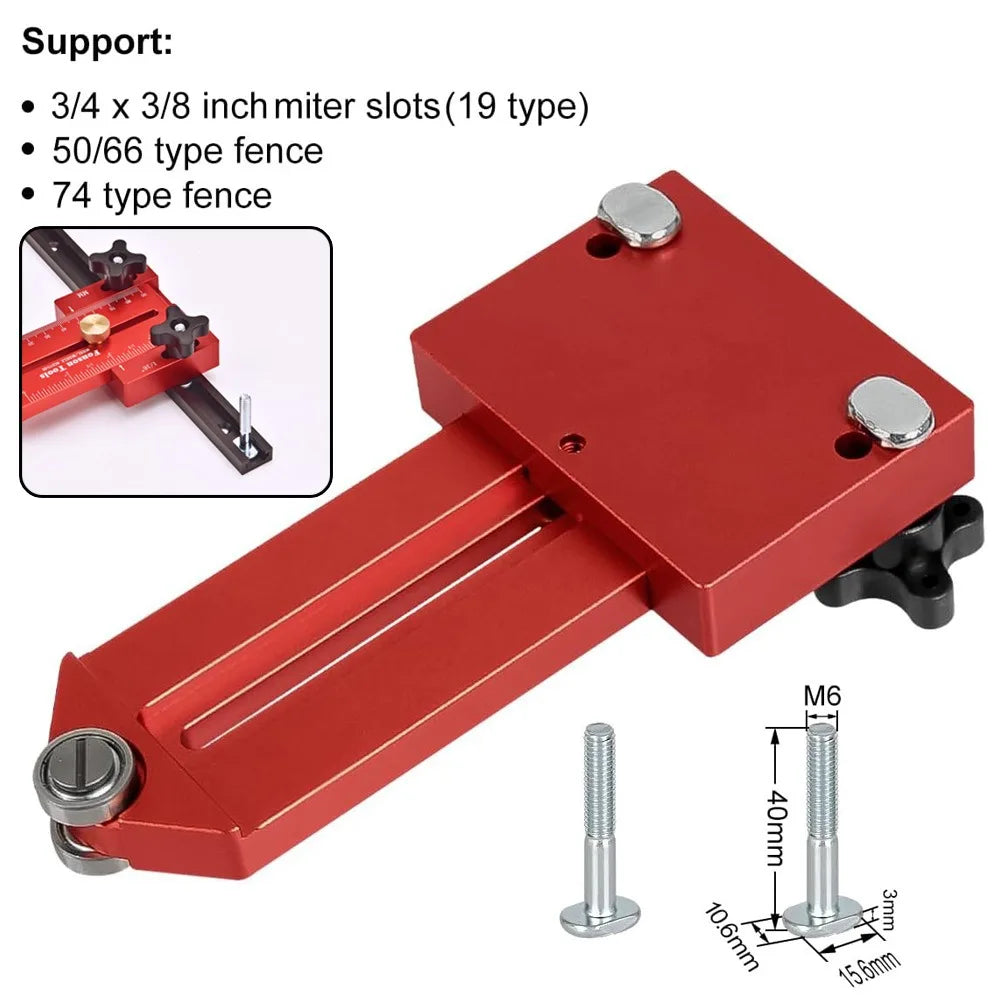 90/140mm Extended Thin Rip Jig, Table Saw Jig Guide, Saw Locator, for Repeat Narrow Strip Cuts Works, with Table Saw Router Band