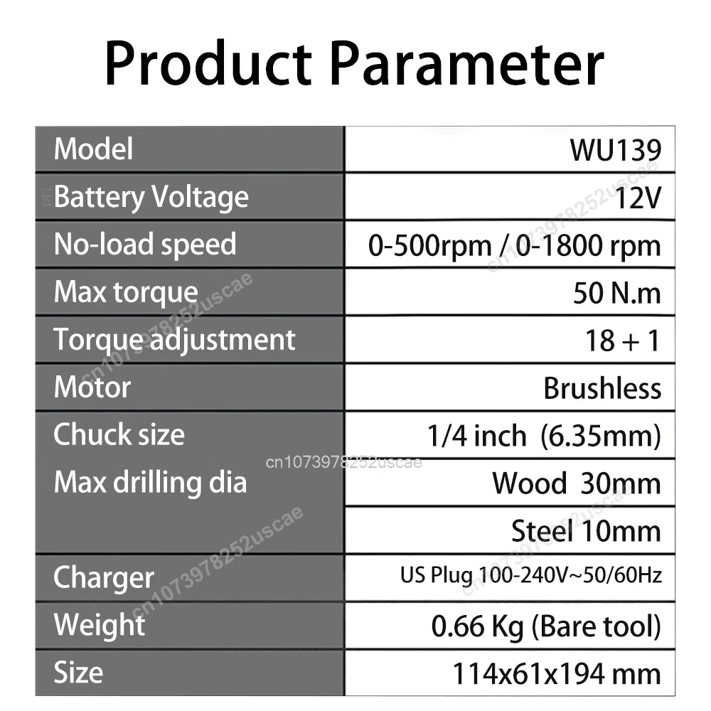 Worx WU139 Cordless Screwdriver Dual Speed 50Nm 12v 1800rpm 18+1 Brushless Motor Adjust Torque Univeral Green 12V Battery Pack