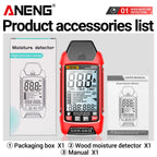 ANENG GN601 Digital Wood Moisture Meter 0~99.9% Timber Hygrometer  Meter Multiscene Measure Temperature Humidity Probe Testers