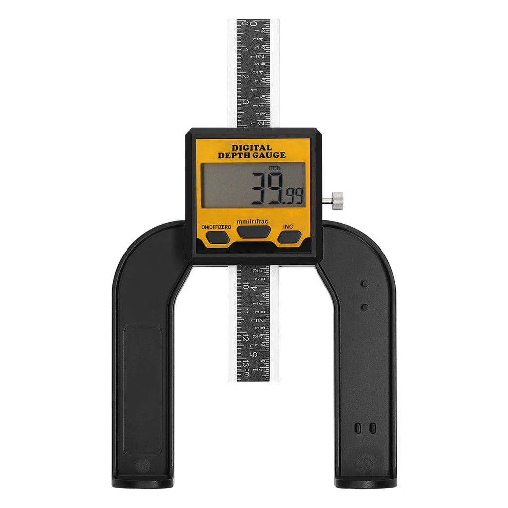 0-80mm Woodworking Depth Ruler Digital Tablesaw Height Ruler LCD Display Vernier Caliper 3 Unit Modes Auto Power Off Magnetic