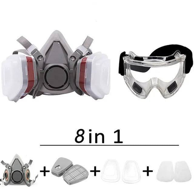 Gas-Proof Half Face Mask 6200 Gas Mask Series Combination Matched with 6001/2091/5n11 Filters for Chemical Organic Protection