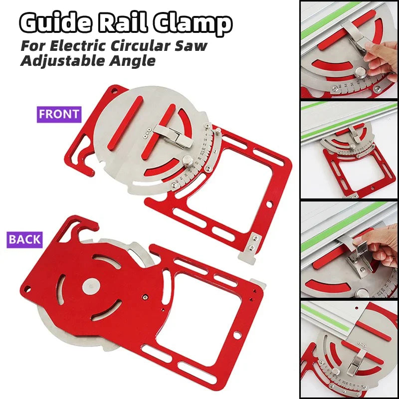 Adjustable Angle Guide Rail Square Track Saw Rail Square Clamp 0-60 Degree Electric Circular Saw Position Plate for Makita/Fetos Rail