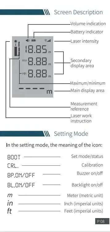 Télémètre laser AtuMan DUKA original 25/40 m LS-P/LS-1, chargeur USB portable, télémètre laser de haute précision